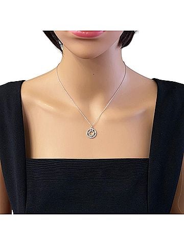 Tiffany & Co. Tiffany &amp; Co. Atlas Open Medallion Necklace, 18K White Gold, Diamond, Women's, Pre-owned. (view 2)