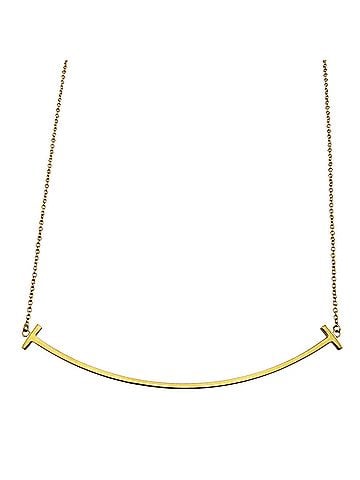 Tiffany & Co. Tiffany &amp; Co. T Smile Necklace, 18K Yellow Gold, Women's, Pre-owned. (view 1)