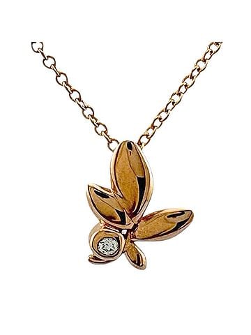 Tiffany & Co. Tiffany Olive Leaf Necklace, 18K Pink Gold, Diamond, Women's, Pre-owned. (view 1)