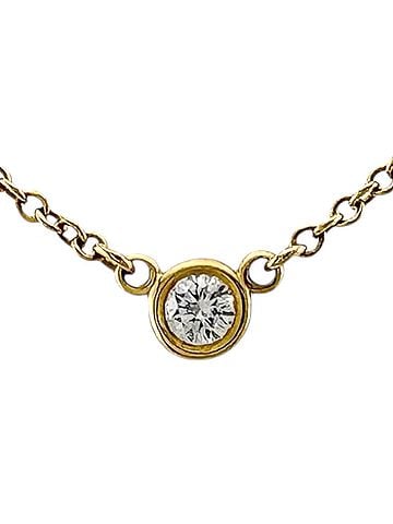 Tiffany & Co. Tiffany &amp; Co. By the Yard necklace, approximately 0.05ct diamond, 18K yellow gold, women's, pre-owned. (view 1)