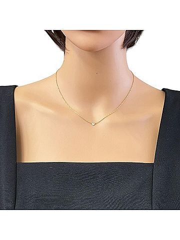 Tiffany & Co. Tiffany &amp; Co. By the Yard necklace, approximately 0.05ct diamond, 18K yellow gold, women's, pre-owned. (view 2)