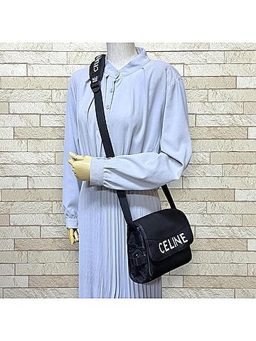 Céline Celine Small Trekking Messenger Bag Shoulder Handbag Nylon 110062DMT.38SI Black Men's CELINE Used (view 2)