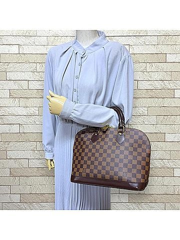 Louis Vuitton Louis Vuitton Alma Damier Handbag, Canvas Handbag N51131 Brown, Women's, LOUIS VUITTON, Used (view 2)