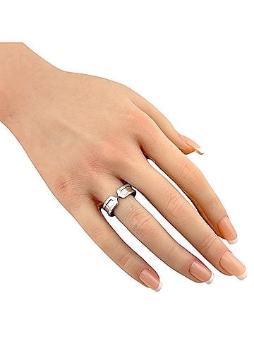 Cartier Cartier 2C Ring, 1, 18K White Gold, Women's, CARTIER, Pre-owned (view 2)