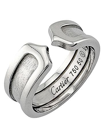 Cartier Cartier 2C Ring, 18K White Gold, Women's, Pre-owned. (view 1)