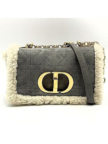 Christian Dior Christian Dior Dior Calo Chain Shoulder Bag, Sheepskin, Gray, Women's (view 1)