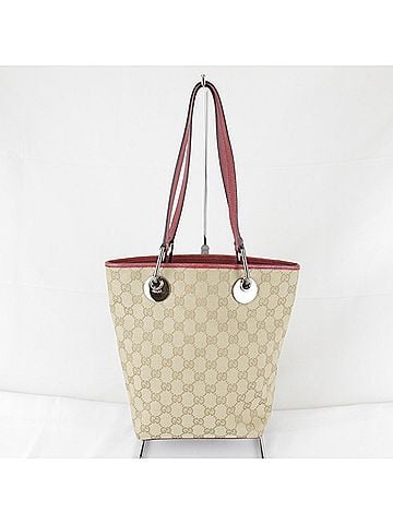 Gucci GUCCI 120840?3444 Tote Bag GG Canvas/Leather Beige Women's (view 1)