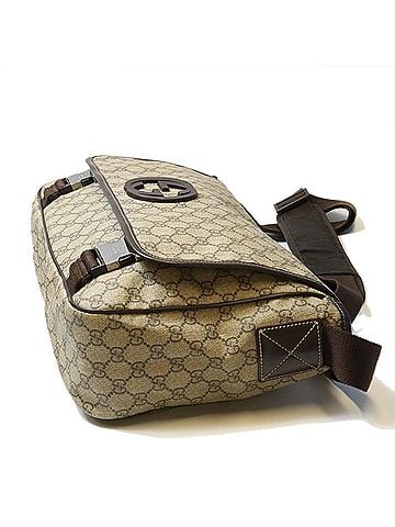 Gucci GUCCI 22366 Shoulder Bag, Interlocking G GG Supreme, Beige, Women's/Men's (view 2)