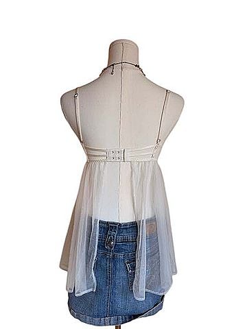 Victoria's Secret X Havaianas Crystal Embellished Lace Babydoll Chemise Casual Dress (view 2)