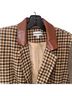 Steve Madden Plaid Brown Tan Black Blazer Size S - photo 2