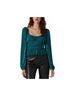 Astr 100% Polyester Teal Long Sleeve Blouse Size L - photo 1