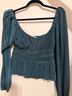 Astr 100% Polyester Teal Long Sleeve Blouse Size L - photo 3