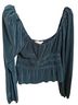 Astr 100% Polyester Teal Long Sleeve Blouse Size L - photo 2