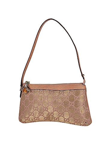 Gucci Gucci accessory pouch, GG pattern, bee design, canvas, pink, 153021, women's. (view 1)