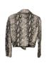 IRO 100% Lambskin 50% Nylon 50% Acetate Snake Print Black White Leather Jacket Size 8 - photo 2
