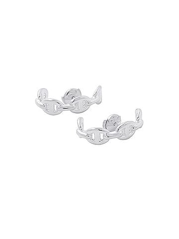 Hermès Hermes Earrings Chaine d'Ancre Enchainée TPM SV925 Silver HERMES (view 1)