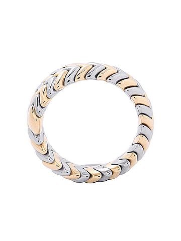 Bvlgari BVLGARI Spiga Ring, 18K Yellow Gold (KYG), White (18KWG), Size approx. 1. (BVLGARI ring) (view 2)