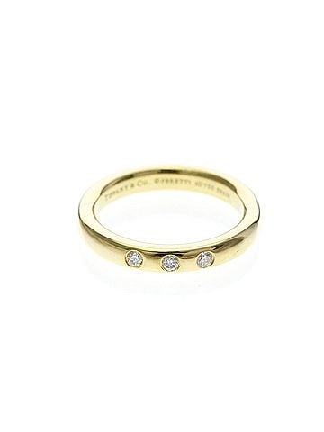 Tiffany & Co. Tiffany Stacking Band Ring 3P Diamond Yellow Gold (18K) Fashion Diamond Band Ring Gold (view 1)