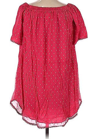 Anthropologie Coral Off-Shoulder Shift Dress Casual Dress (view 2)