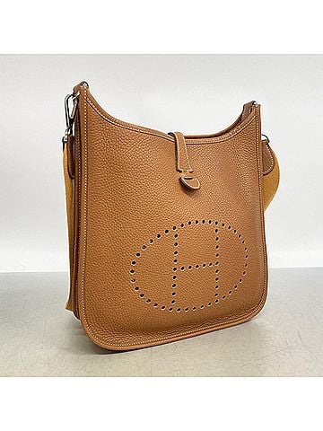 Hermès Hermes Evelyne 1 PM Shoulder Bag, Taurillon Clemence Leather, Gold, ?I Stamp, Women's (view 2)