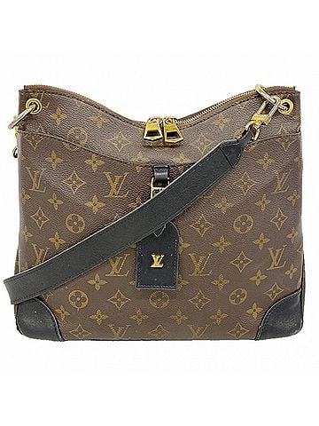 Louis Vuitton Louis Vuitton Monogram Odeon MM NM Shoulder Bag M45352 Brown Black Women's (view 1)