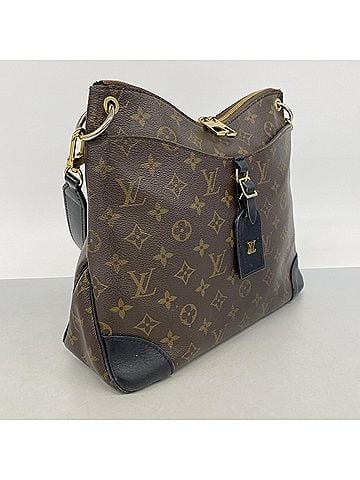 Louis Vuitton Louis Vuitton Monogram Odeon MM NM Shoulder Bag M45352 Brown Black Women's (view 2)
