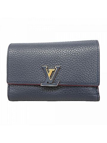 Louis Vuitton Louis Vuitton Tri-fold Wallet, Taurillon Leather, Portefeuille Capucines Compact, M63741 Marine Rouge, Ladies (view 1)