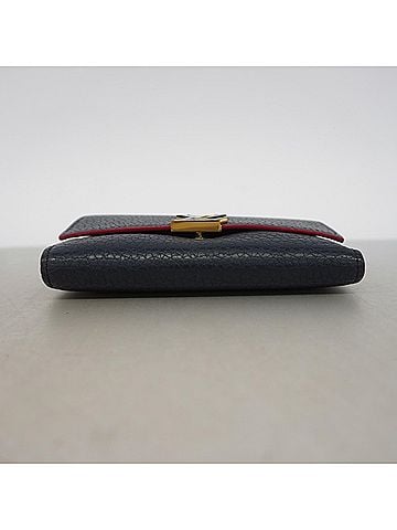 Louis Vuitton Louis Vuitton Tri-fold Wallet, Taurillon Leather, Portefeuille Capucines Compact, M63741 Marine Rouge, Ladies (view 2)