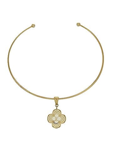 Louis Vuitton Louis Vuitton Collier A La Folie Monogram Flower Motif M65829 Metal Gold Choker LV 0486 LOUIS VUITTON (view 1)