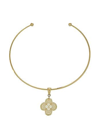 Louis Vuitton Louis Vuitton Collier A La Folie Monogram Flower Motif M65829 Metal Gold Choker LV 0486 LOUIS VUITTON (view 2)