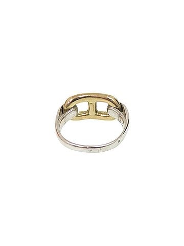 Hermès Hermes Chaine d'Ancre Sterling Silver 925 750 Gold Vintage Script Engraved Ring 1151HERMES (view 2)
