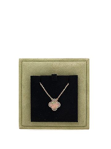 Van Cleef & Arpels Vintage Alhambra Pendant Necklace 18K Rose Gold and Grey Mother of Pearl (view 2)