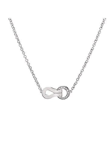 Cartier Agrafe Pendant Necklace 18K White Gold with Diamonds (view 1)