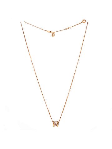 Bvlgari B.Zero1 Pendant Necklace 18K Rose Gold with Pave Diamonds Mini (view 2)