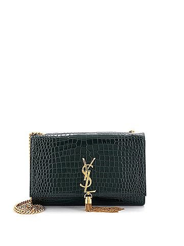 Saint Laurent Classic Monogram Tassel Crossbody Bag Crocodile Embossed Leather Medium (view 1)