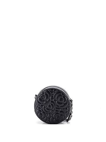 Chanel Round Clutch with Chain Camellia Goatskin Mini (view 2)