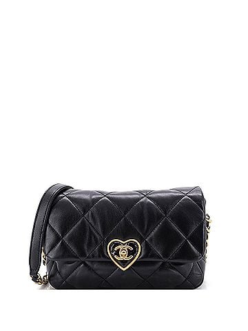 Chanel Coco Love CC Heart Flap Bag Quilted Lambskin Small (view 1)