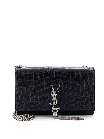 Saint Laurent Classic Monogram Tassel Crossbody Bag Crocodile Embossed Leather Medium (view 1)