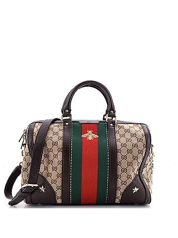 Gucci Vintage Bee Web Boston Bag GG Canvas Medium (view 1)