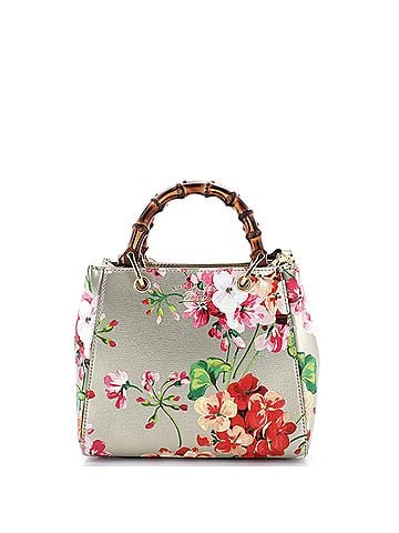 Gucci Bamboo Shopper Tote Blooms Print Leather Mini (view 1)