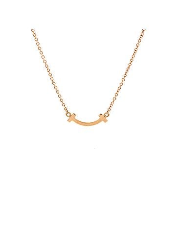 Tiffany & Co. T Smile Pendant Necklace 18K Rose Gold Mini (view 1)