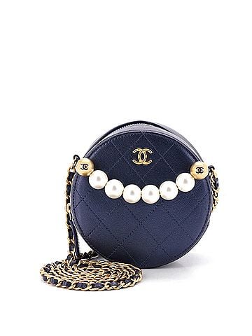 Chanel Chic Pearls Round Clutch with Chain Quilted Lambskin (view 1)