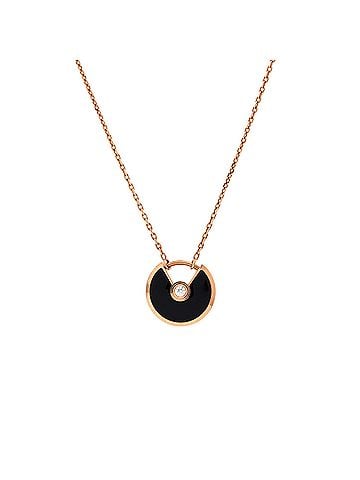Cartier Amulette de Cartier Pendant Necklace 18K Rose Gold with Onyx and Diamond XS (view 1)