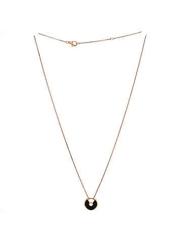 Cartier Amulette de Cartier Pendant Necklace 18K Rose Gold with Onyx and Diamond XS (view 2)