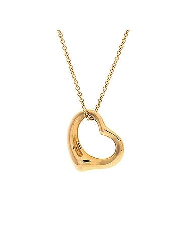 Tiffany & Co. Elsa Peretti Open Heart Pendant Necklace 18K Yellow Gold 16mm (view 1)