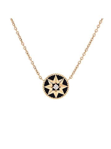 Christian Dior Rose des Vents Pendant Necklace 18K Rose Gold with Diamond and Onyx (view 1)