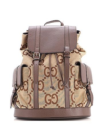 Gucci Double Pocket Belt Backpack Jumbo GG Canvas and Leather Large (view 1)
