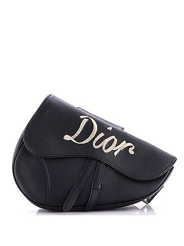 Christian Dior Saddle Crossbody Bag Logo Embroidered Leather (view 1)