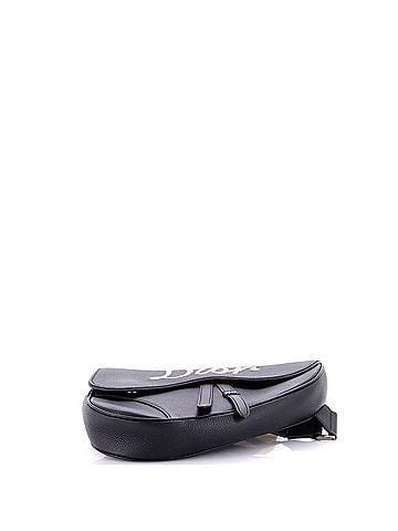 Christian Dior Saddle Crossbody Bag Logo Embroidered Leather (view 2)