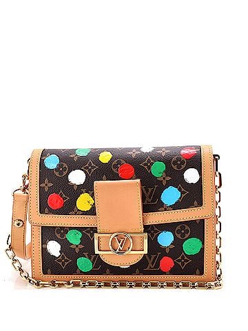 Louis Vuitton Dauphine Shoulder Bag Yayoi Kusama Painted Dots Monogram Canvas MM (view 1)